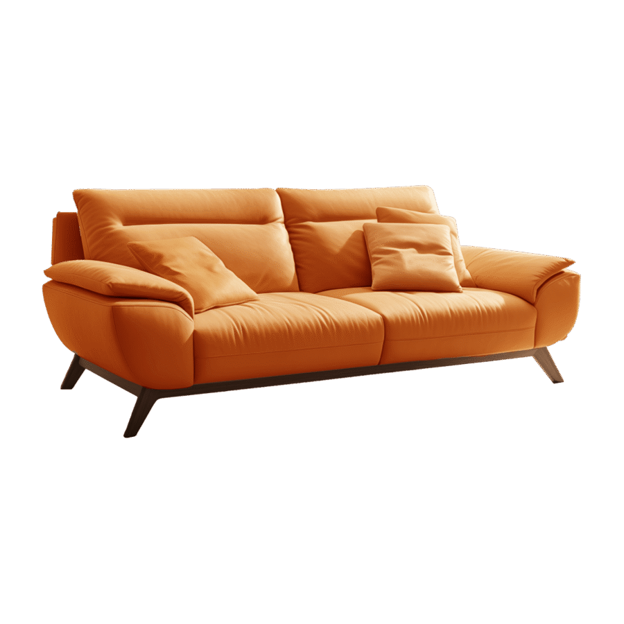 Mid Century Leather Sofa